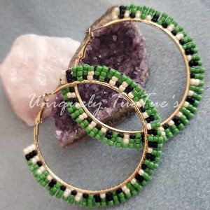 beaded hoop earrings